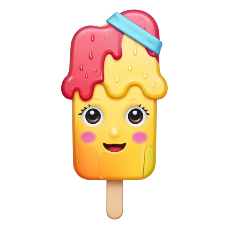 popsicle with eyes and headband wearing sticker