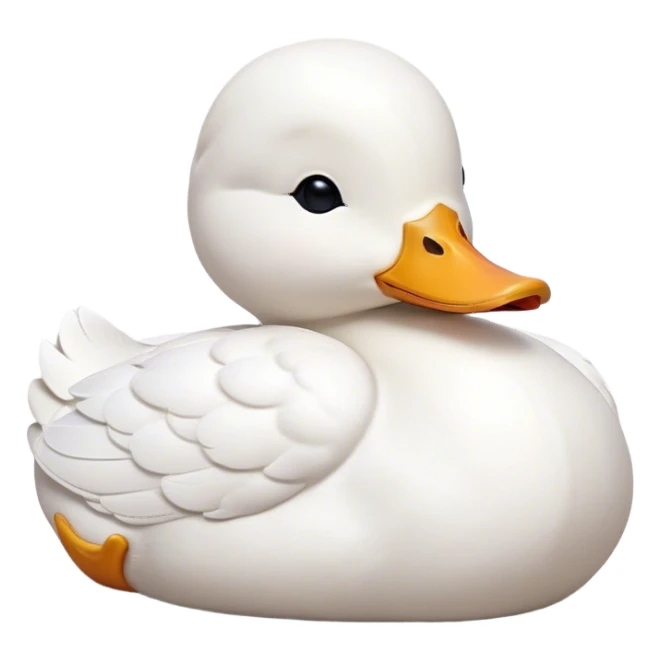 Meme-Worthy Cute Sleeping White Duck Portrait Emoji, Head resting peacefully with a contented smile, showcasing a sleek, graceful build and a luxuriously soft pure white plumage, eyes shut in a serene, restful nap, Simplified yet hilariously adorable features, highly detailed, glowing with a soft, drowsy light, high shine, relaxed and utterly lovable, stylized with an air of playful laziness, bright and heartwarming, soft glowing outline, capturing the essence of a comically sleepy duck, so meme-worthy it feels like it could instantly become the next viral sensation of adorable slumber! sticker