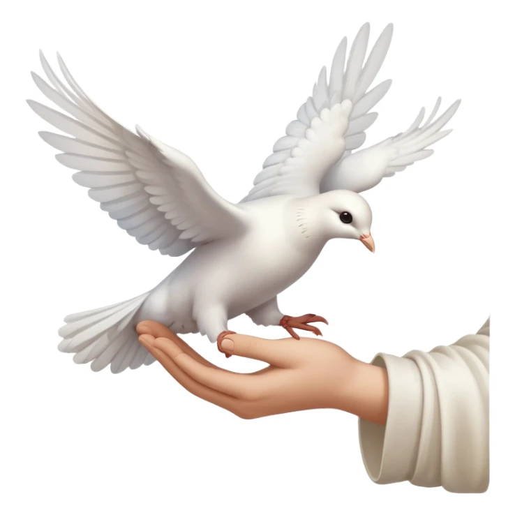 Jesus praying hands with a dove of peace flying above sticker