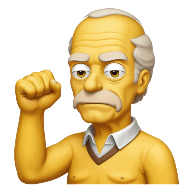 old man shaking fist simpsons sticker