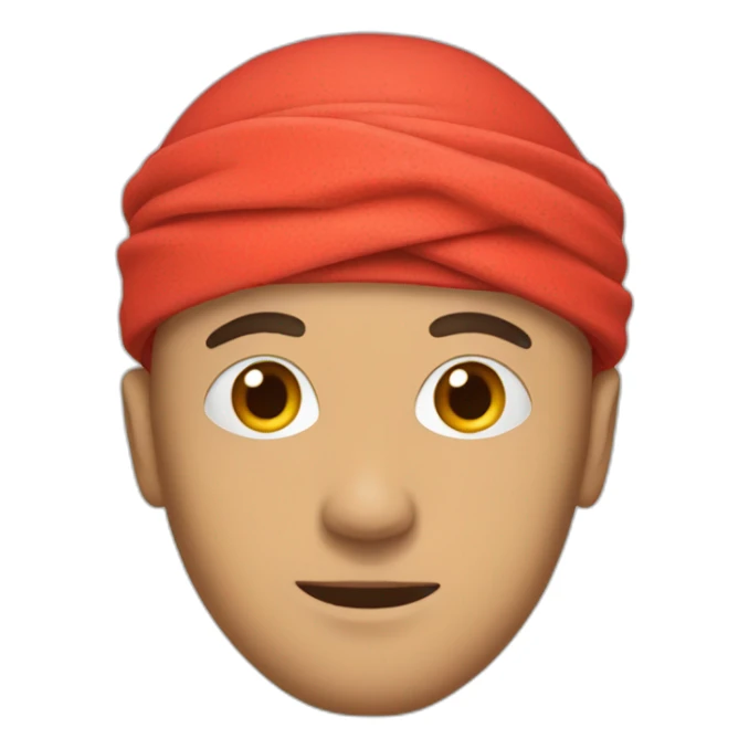 a man in a red bandage on his head sticker
