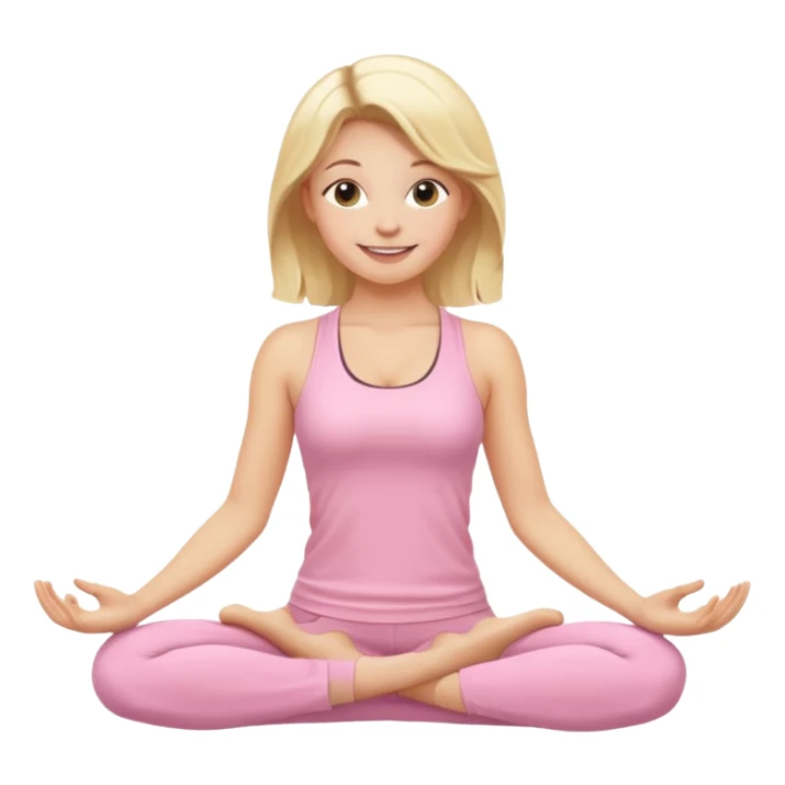 blonde yoga girl light pink clothes n sticker