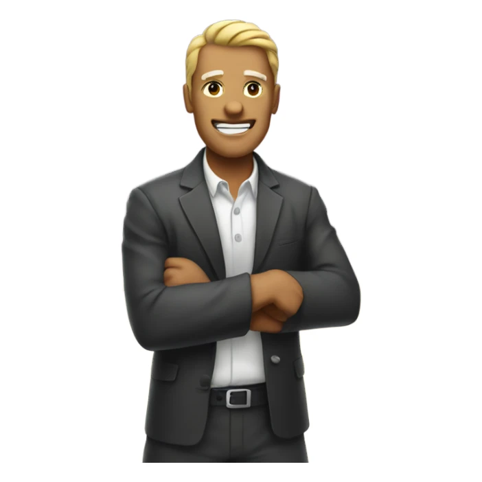 A man Shakes fist at the sky sticker