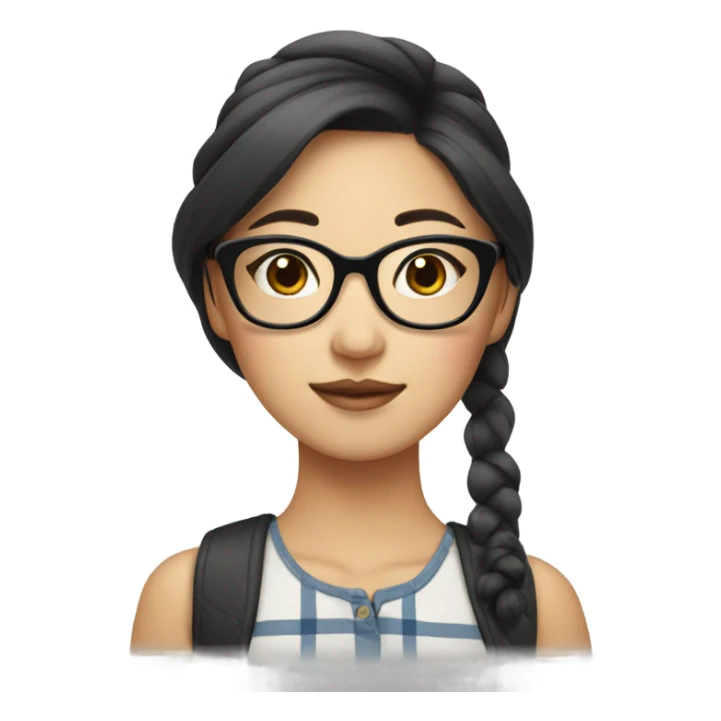 nerdy asian girl with glasses and make up  sticker