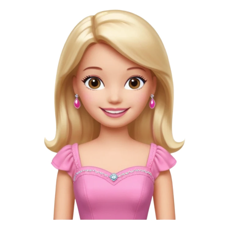 barbie girl dress color, half body sticker