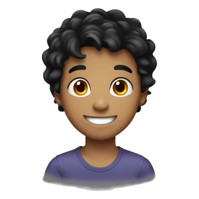 smiling boy with black hair playing Lacroose  sticker