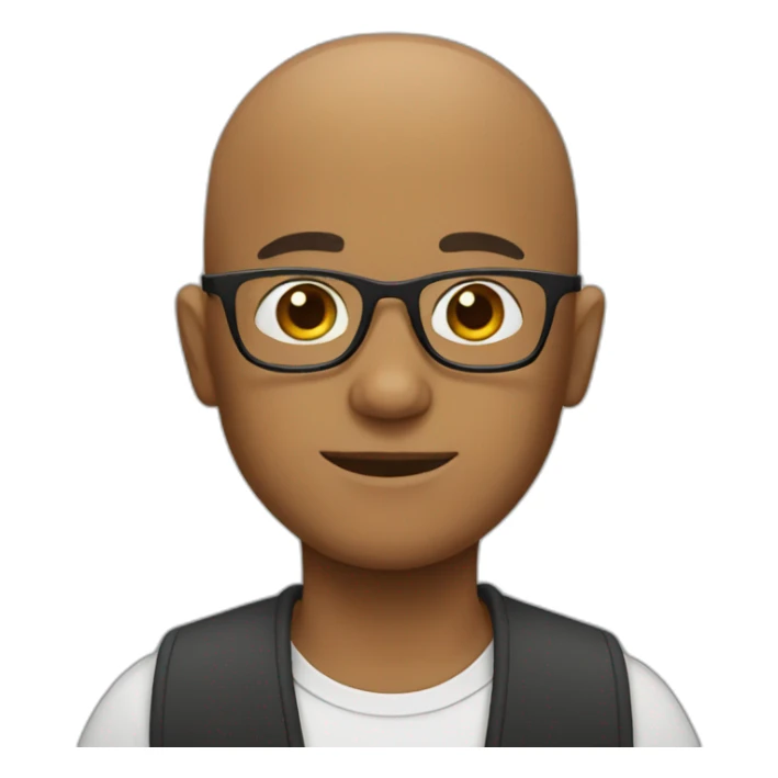 bald boy wearing glasses sticker