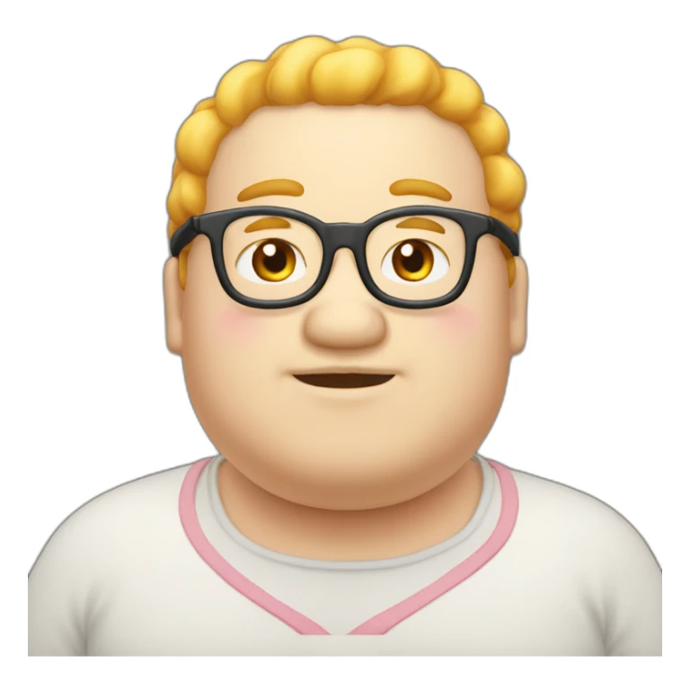 red-spectacles-fat-men-japanese-pinkhair sticker