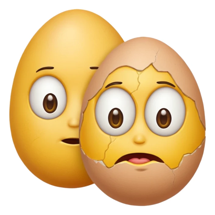 2 seperate eggs with faces sticker