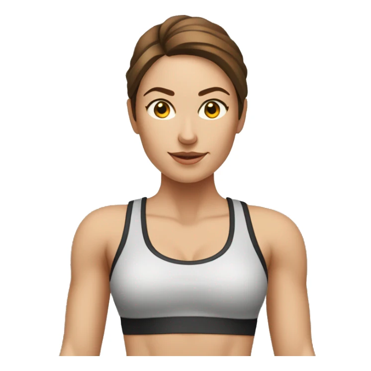 white woman with brown hair working out with TRX resistance bands sticker