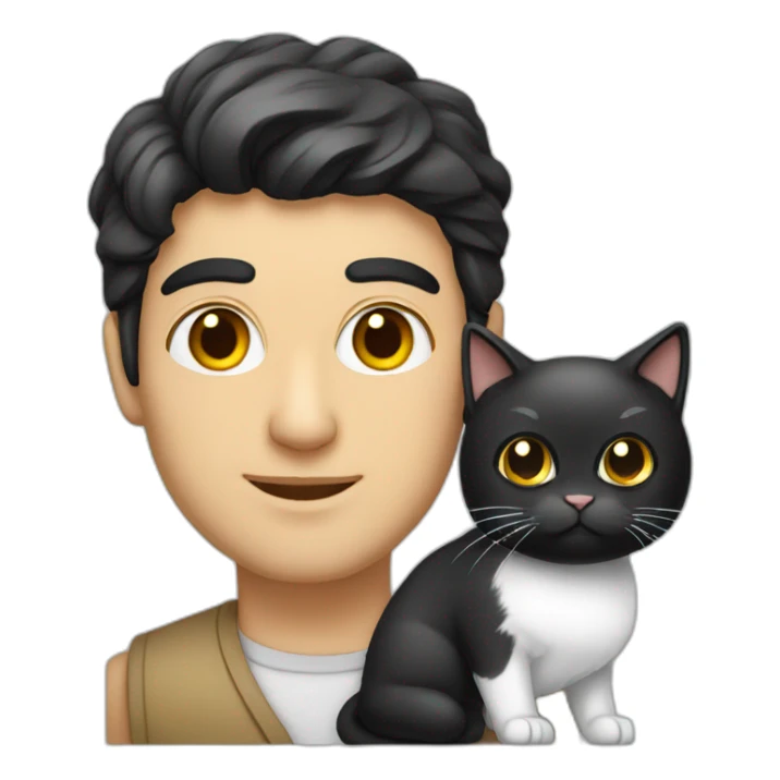 persian guy with white and black cat sticker