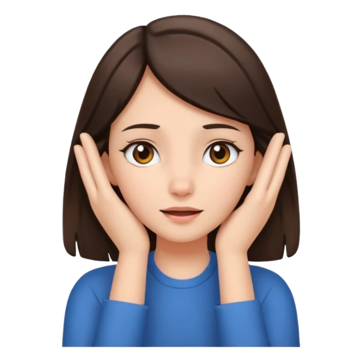 pretty brunette girl covering her ears with her hands sticker