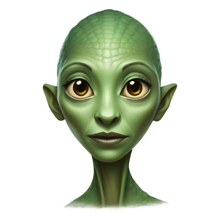 a Reptilian alien woman, full body sticker
