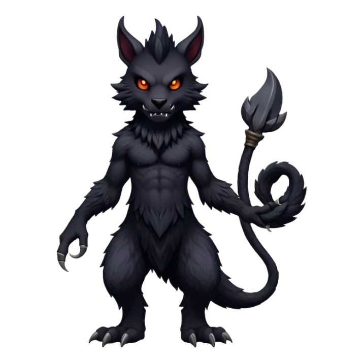  Dark black evil anthro Fakémon-Wickerbeast-creature (full body) sticker