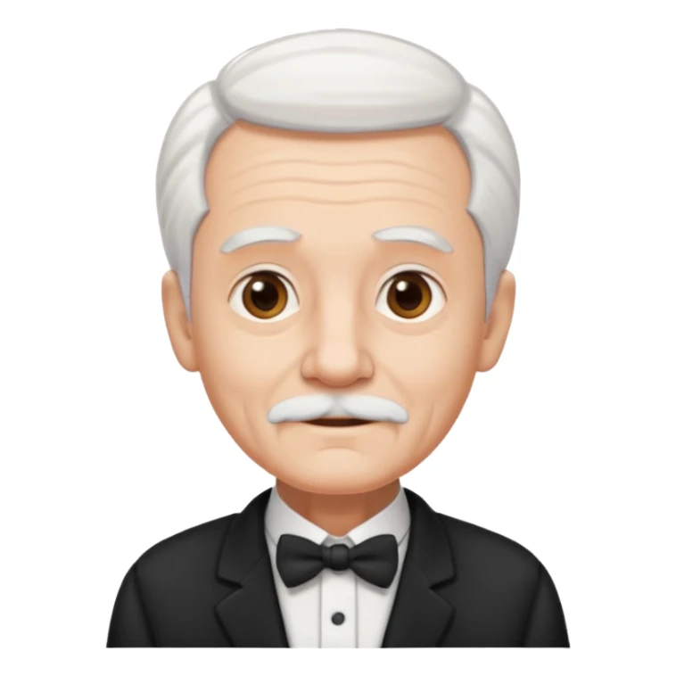 ai aik old man with white hair wearing waitor dress sticker