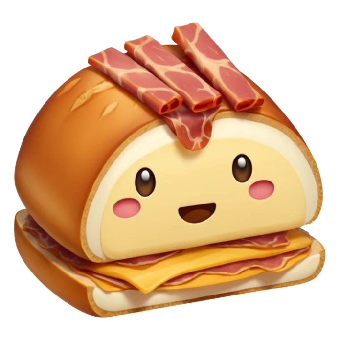 a small piece of lardon, realistic sticker