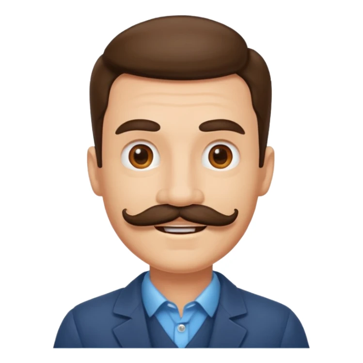 Happy face of a Duke with a mustache sticker