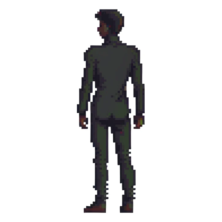 pixel art male silhouette, minimalist human shape sticker