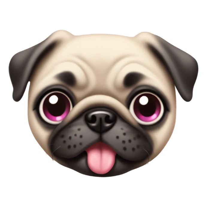 Cute Baby Pug with pink eyes smiling and playful  sticker