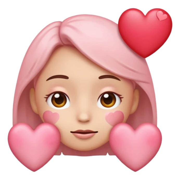 Cute Dreaming/Thinking of you, blushing, hearts regular emoji face sticker