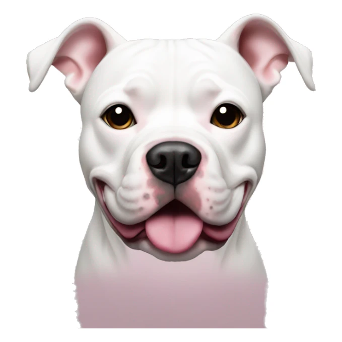 White Pitbull with black and pink nose  sticker