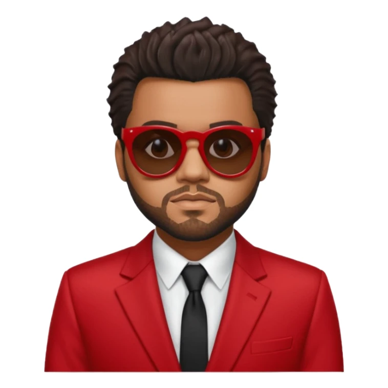 the weeknd in red suit and sunglasses sticker