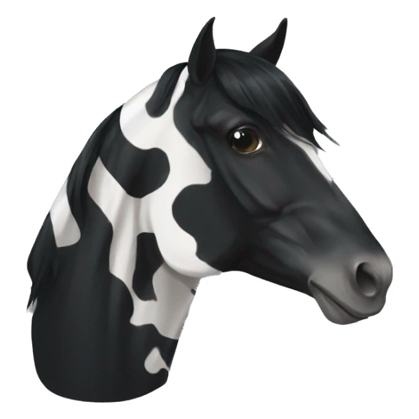 Black horse white stripe on face  sticker
