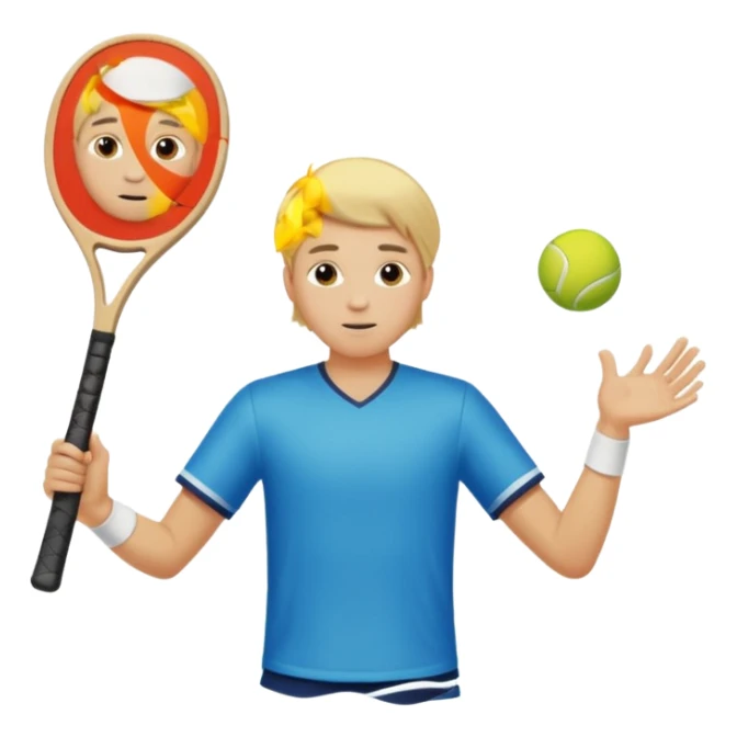 Chico  rubio bajo el sol jugando padel  sticker