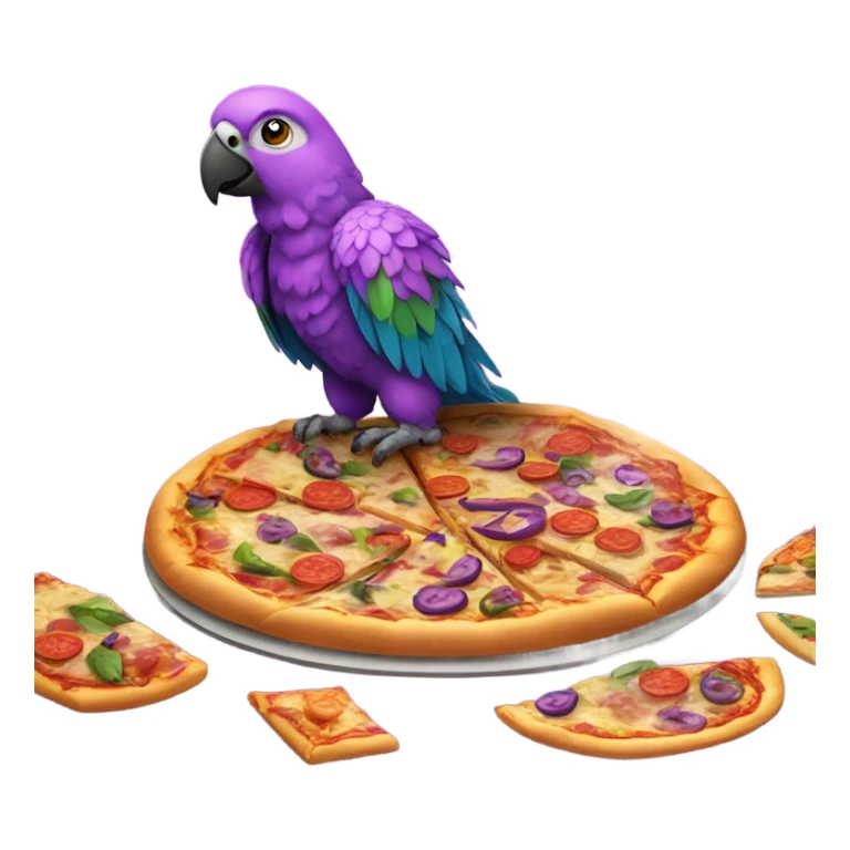 Purple pizzas pirate parrot sticker