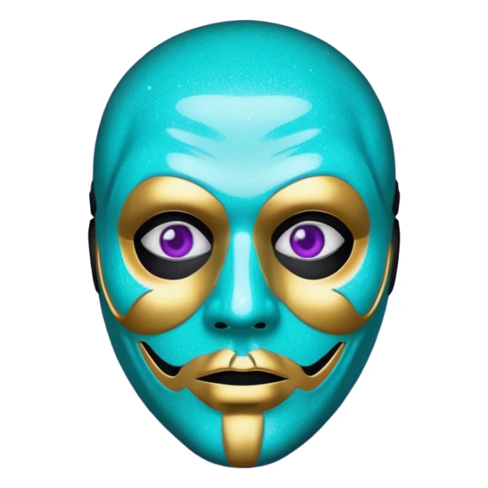 Glitter Purple and Cian police with ghostface mask sticker