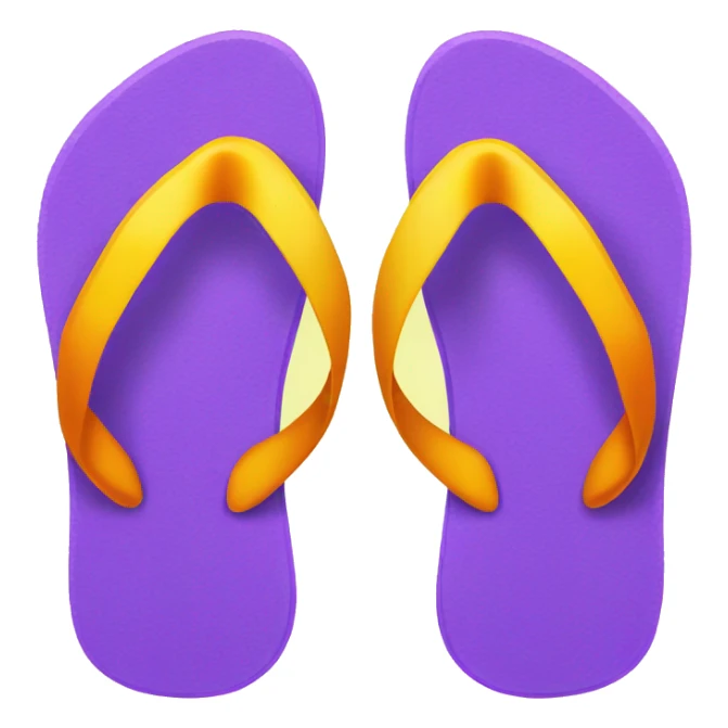 Realistic isolated pair of colorful flip flops sticker