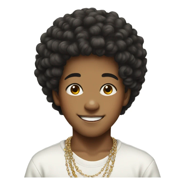 smiling boy korean boy with afro jewelry sticker