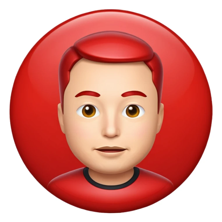 Elon Musk as an apple style emoji sticker