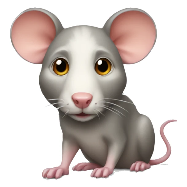 rat with a large mutt head and a very small body sticker