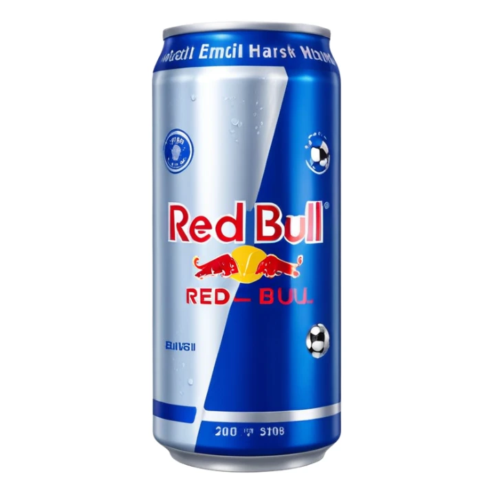 Red bull energy drink imogi for soccer match sticker