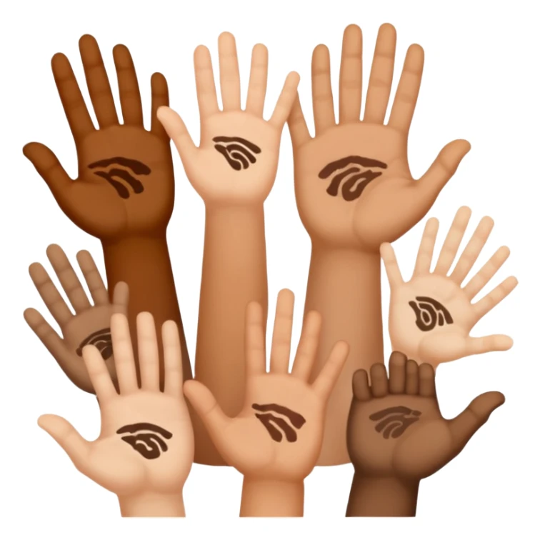 Make 7 hands each having names and the names are Oliver Aiden Ezra daddy mommy Amaya and ronin sticker