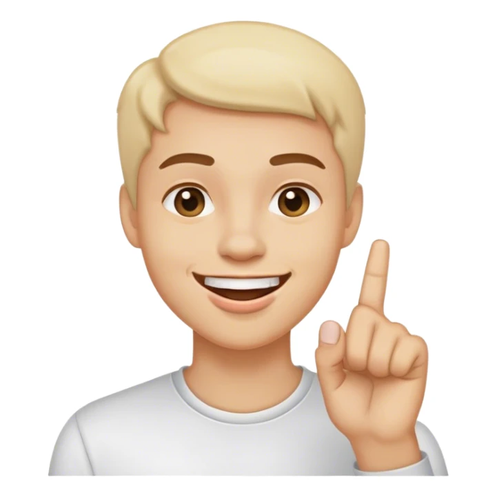 smiling emoji with index finger in mouth sticker