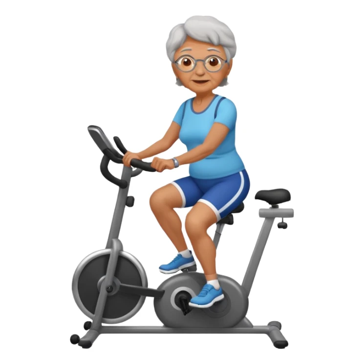 Grandma on a exercise bike sticker