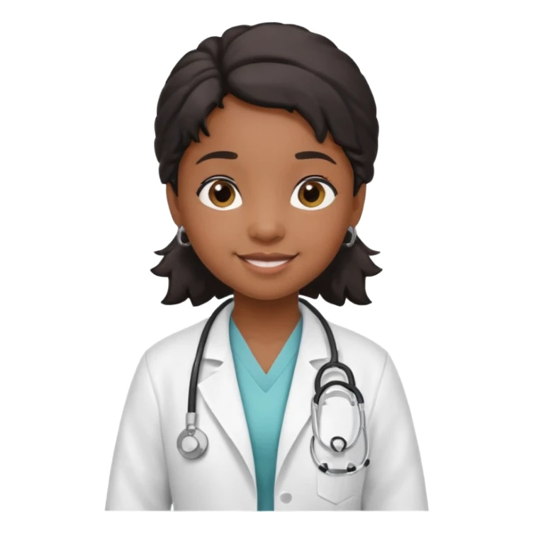 black female little child doctor sticker
