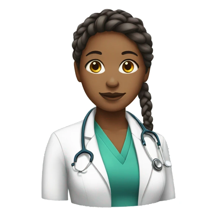 Female African American doctor with braids sticker