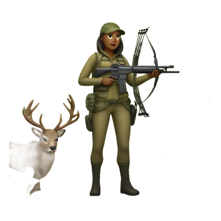 Woman hunting deer sticker