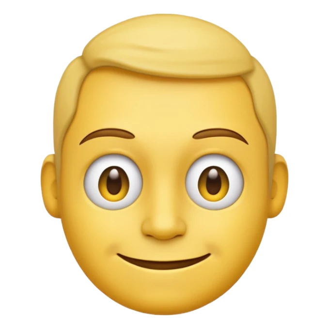 Normal yellow face emoji but head turned to the right while smirking and looking back sticker