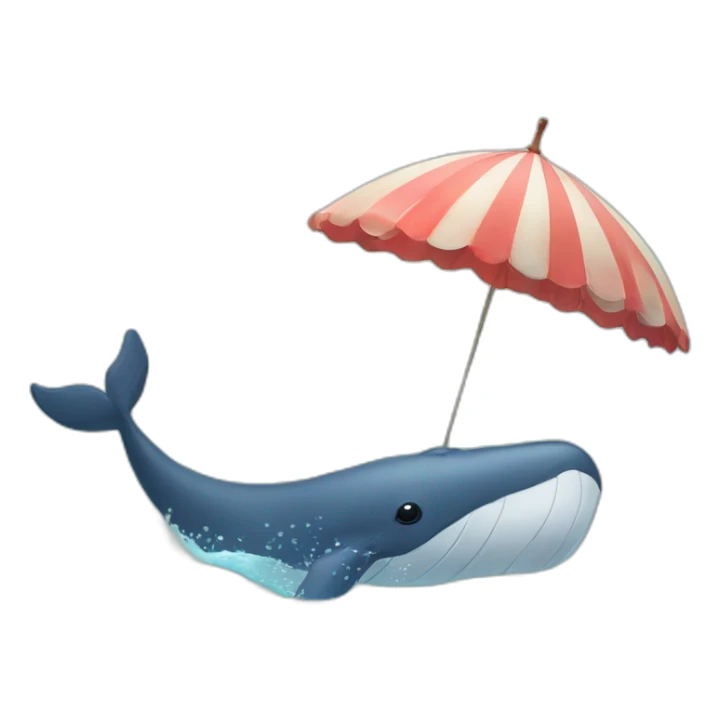 whale with horny parasol sticker