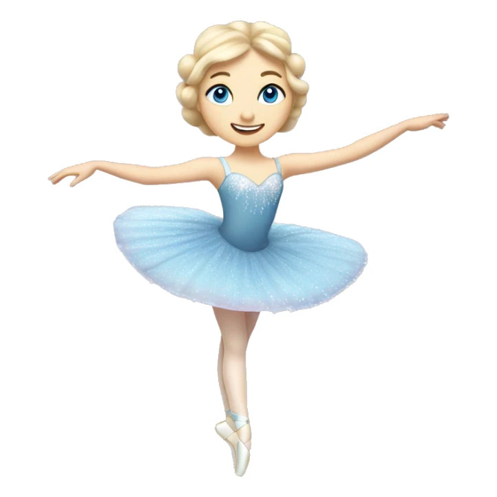 A sugar plum fairy ballerina performing in the nutcracker ballet. she has blue eyes, blonde hair, and pale skin. She is dancing ballet sticker
