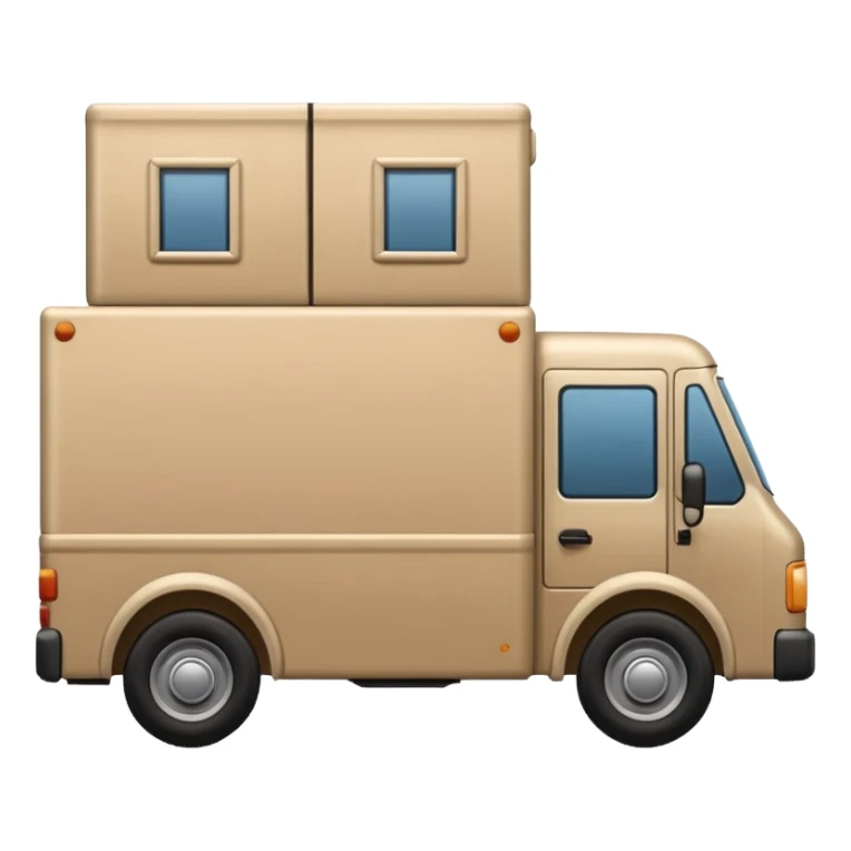 emoji of beige delivery truck sticker