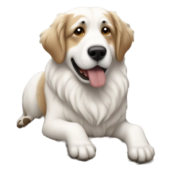 pile  of dirt with a great pyrenees on top sticker