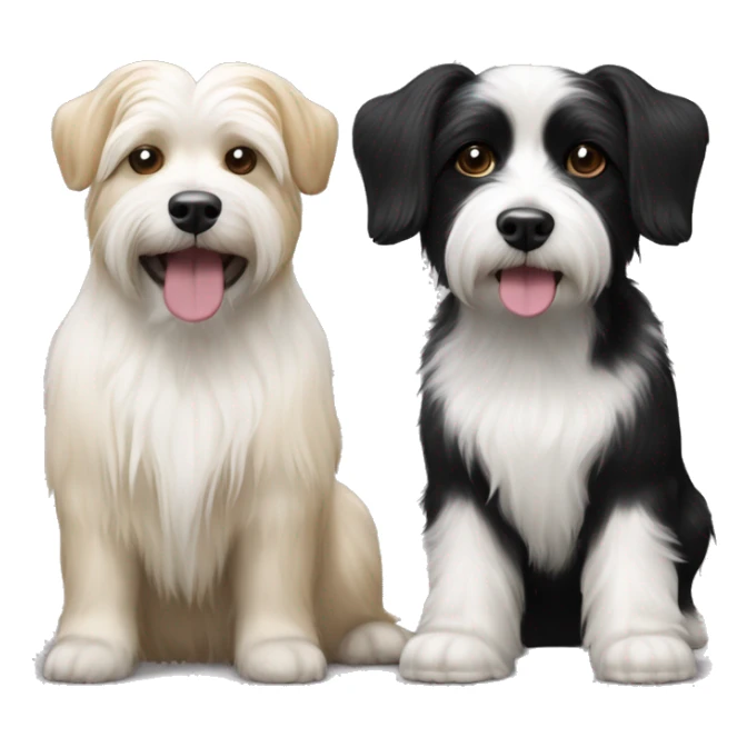 black & white havanese dog and carolina dog  sticker