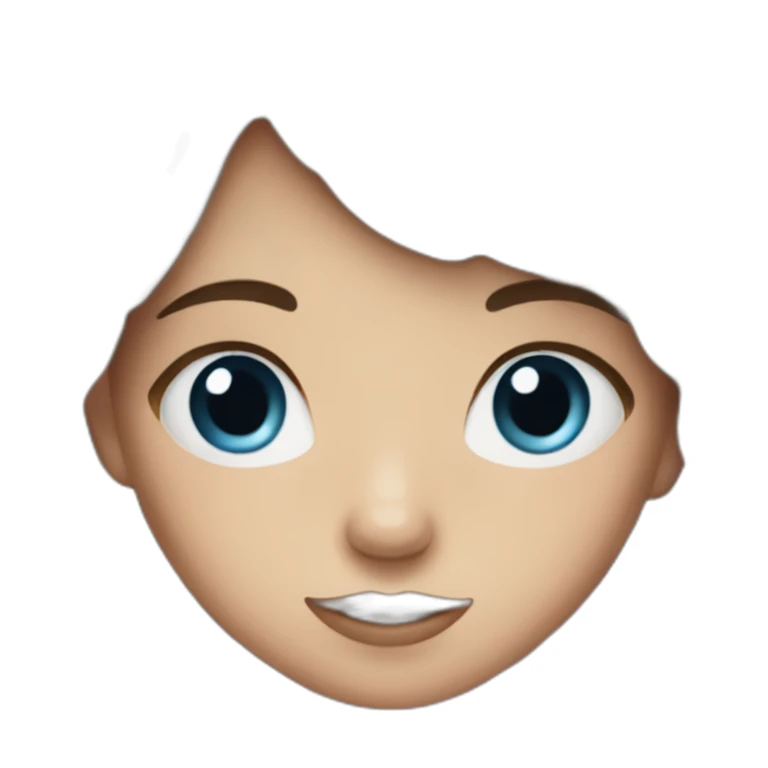 girl with brown hair and big blue eyes sticker