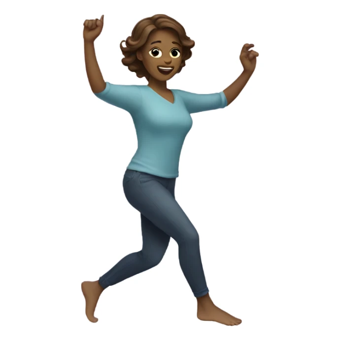 Dancing woman with brown hair sticker