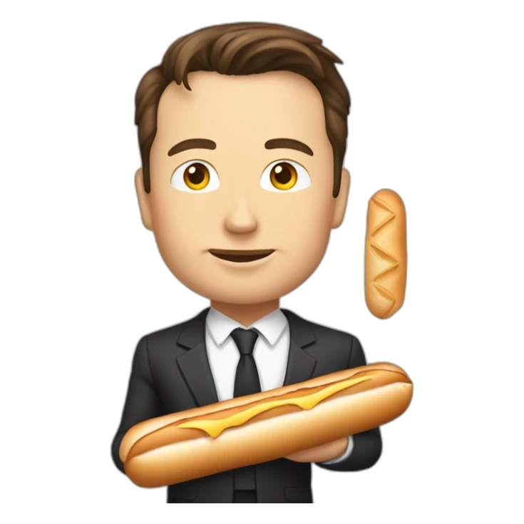 Elon musk tient baguette sticker